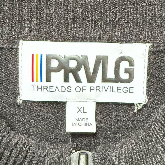 PRVLDG Threads of Privilege Full Zip Cashmere Star Print Cardigan Jacket XL - Picture 13 of 15